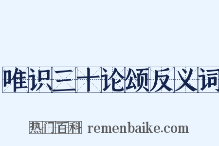 唯识三十论颂反义词是什么意思的图片